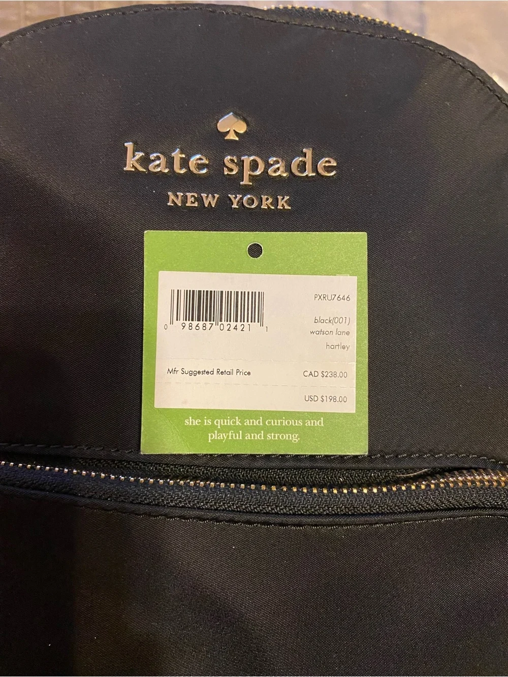 Kate Spade ♠️ - New - Watson Lane Hartley Nylon Black Backpack - Picture 9 of 9